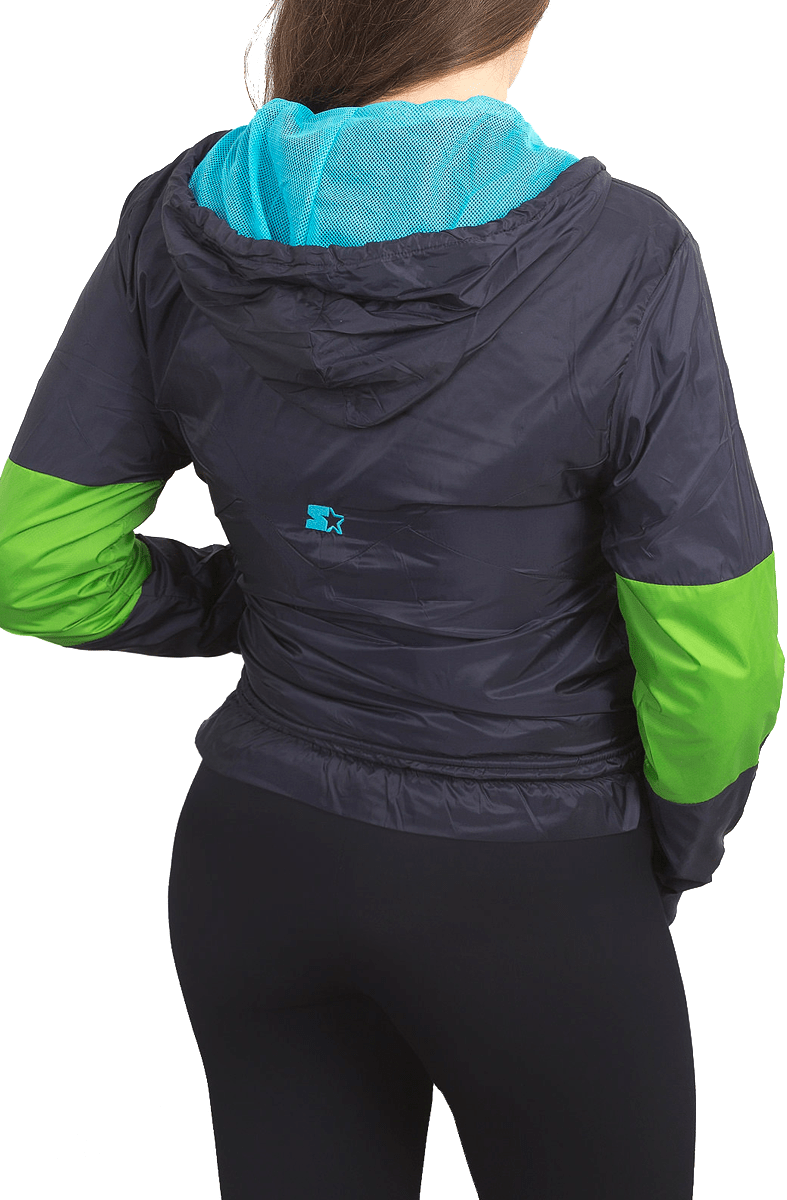 JAQUETA STARTER CORTA VENTO CAPUZ FEMININO AZUL - NewSkull