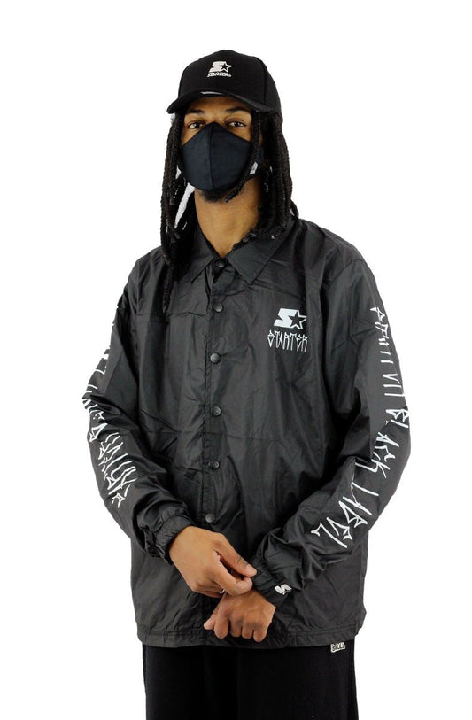 Jaqueta Starter Corta Vento Coach Pixo Preta/Cinza - NewSkull