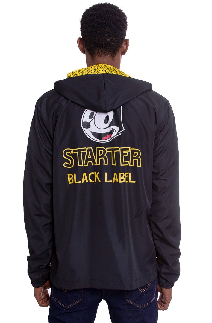 Jaqueta STARTER Corta Vento Colla Félix Capuz Preta - NewSkull