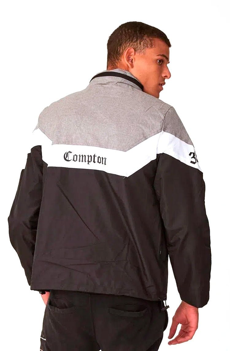 Jaqueta Starter Corta Vento Fechada Compton Cinza/Preto - NewSkull
