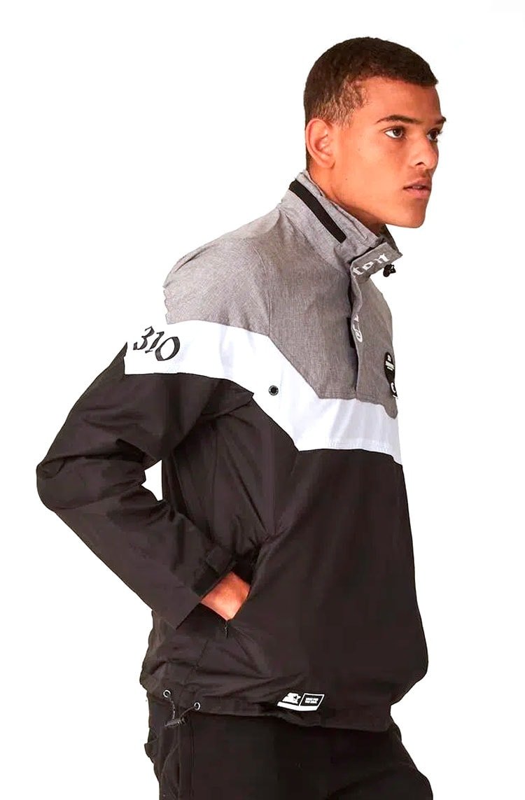 Jaqueta Starter Corta Vento Fechada Compton Cinza/Preto - NewSkull