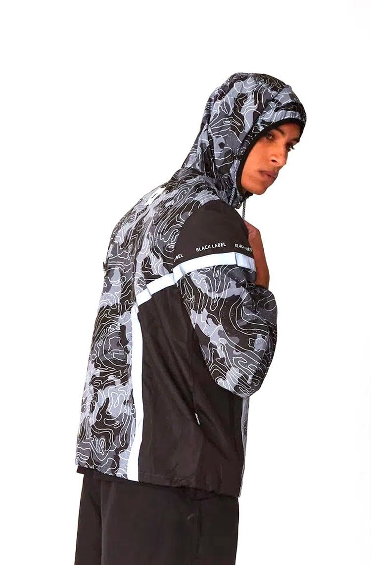 Jaqueta Starter Windbreaker Refletiva Preto/Cinza - NewSkull