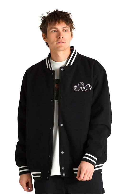 Jaqueta Vans Scutlle Baseball Preto/Branco - NewSkull