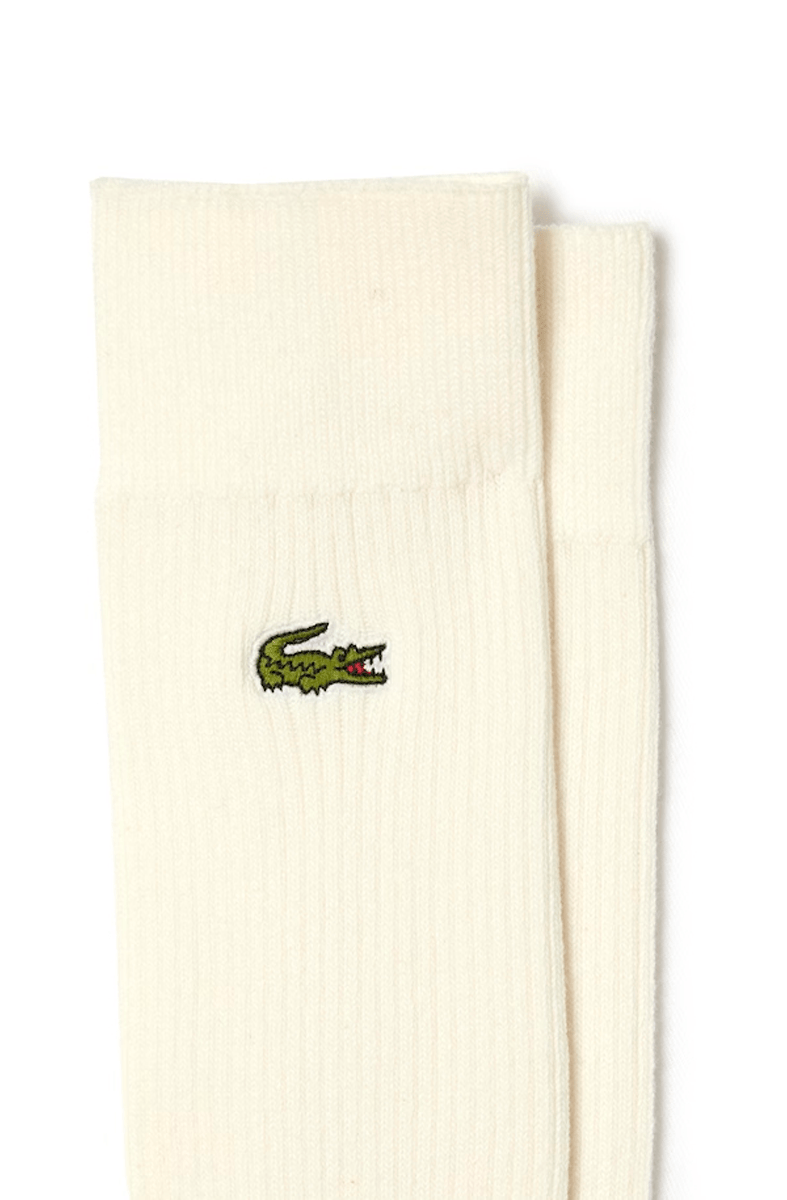 Kit 2 Meias Lacoste Canelada Lisa Branco - NewSkull