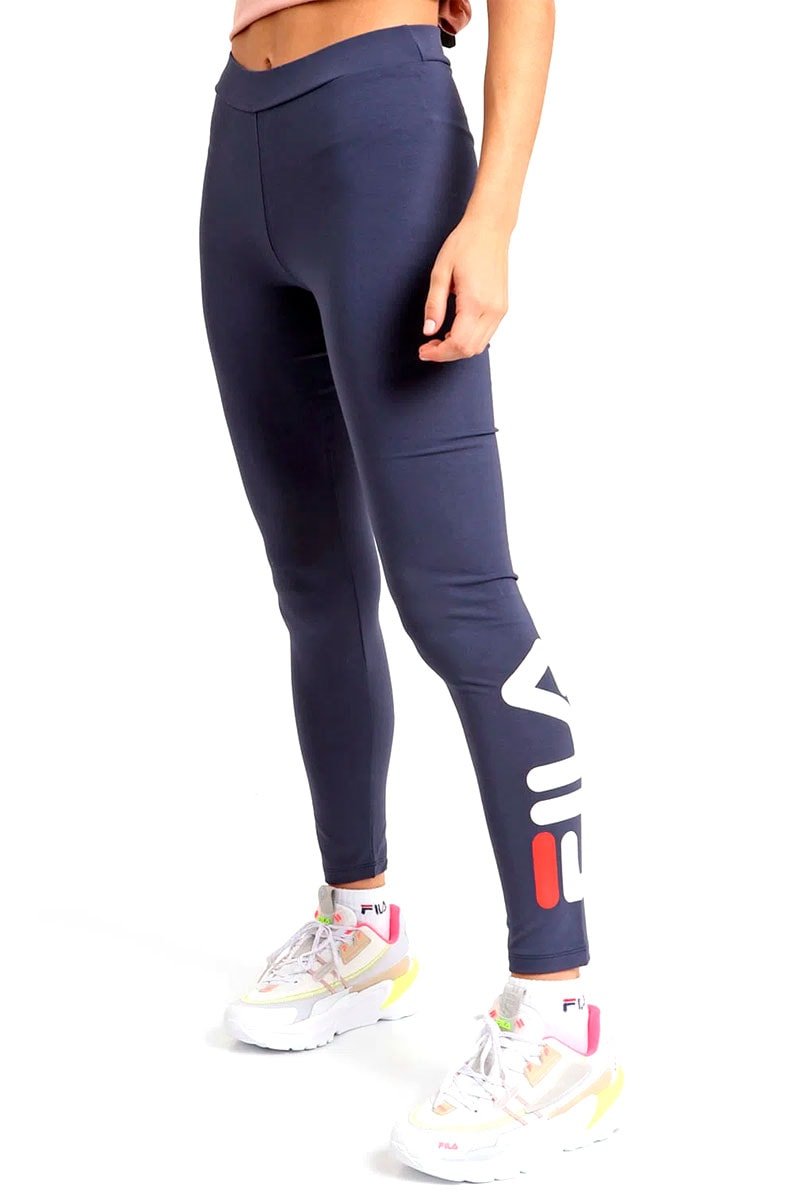 Legging Fila Letter Feminina Azul/Branco - NewSkull