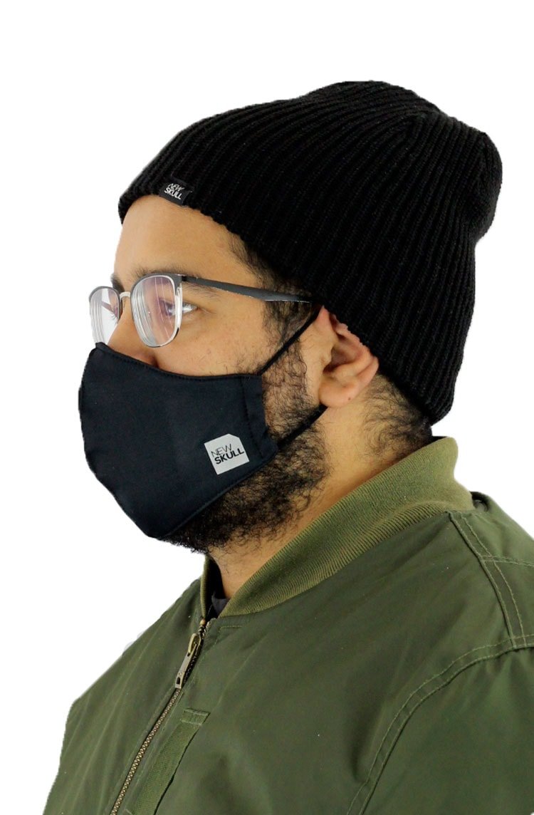 Mascara NewSkull Refletiva Neoprene Dupla Preta - NewSkull