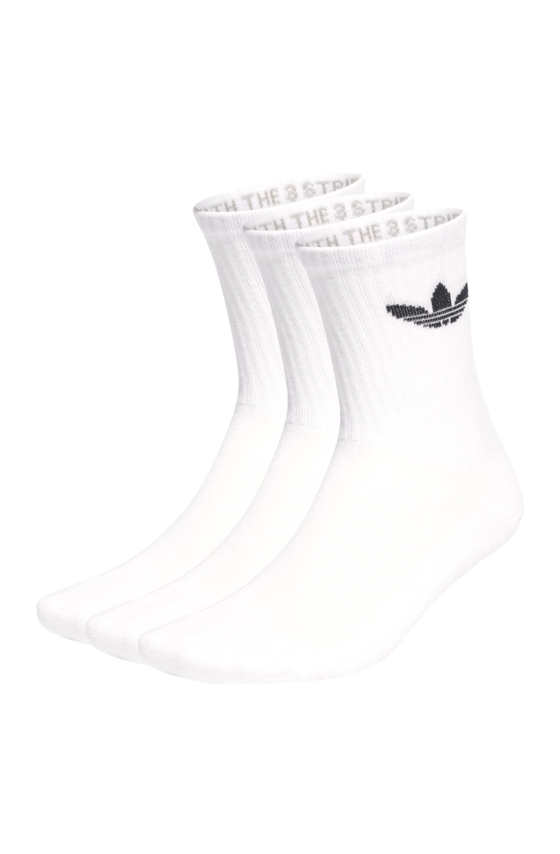 Meia Adidas Trefoil Cush 3 Pares Branco - NewSkull