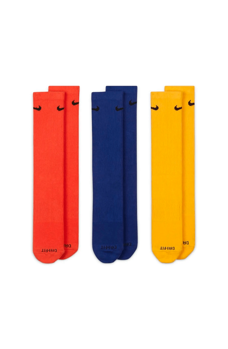 Meia Nike Everyday Plus Lightweight Amarelo/Azul/Laranja - NewSkull
