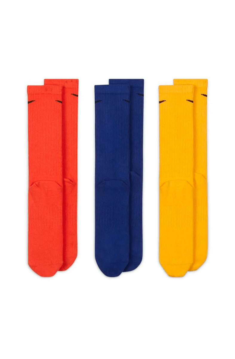 Meia Nike Everyday Plus Lightweight Amarelo/Azul/Laranja - NewSkull