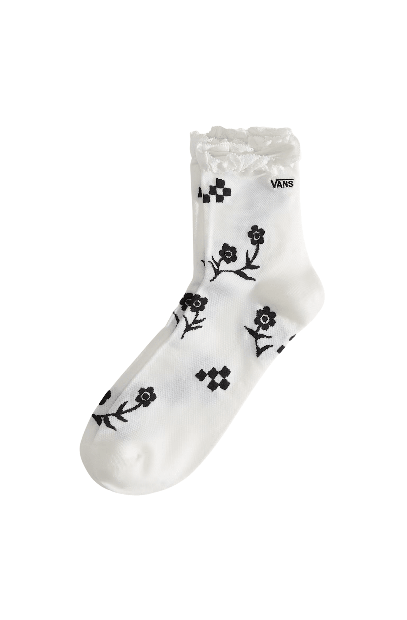 Meia Vans Sereno Lace Crew Branco - NewSkull