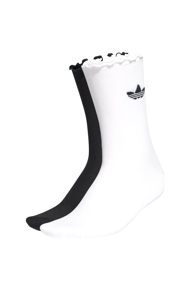 Meias Adidas Ruffle Crew 2PP Branco/Preto - NewSkull