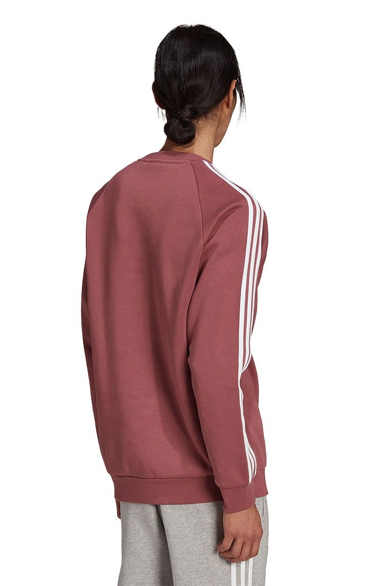 Moletom Adidas 3 Stripes Crewneck Careca Bordo/Branco - NewSkull