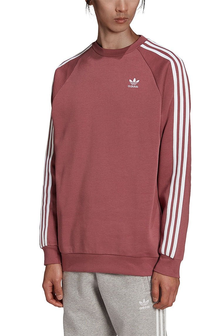 Moletom Adidas 3 Stripes Crewneck Careca Bordo/Branco - NewSkull