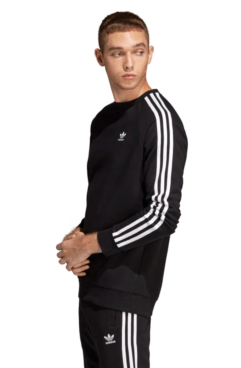 MOLETOM ADIDAS 3 - STRIPES CREWNECK CARECA PRETO - NewSkull