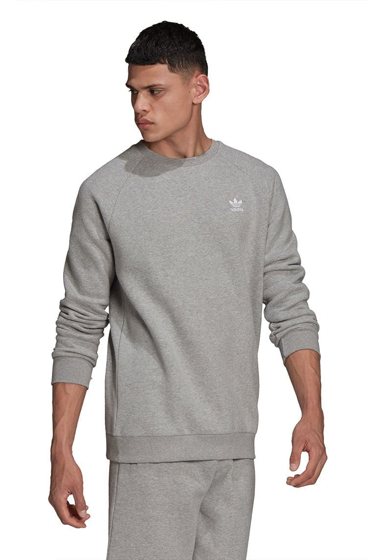 Moletom Adidas Adicolor Essentials Trefoil Crewneck Cinza/Branco - NewSkull