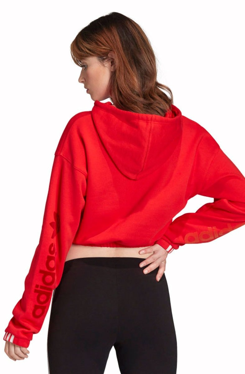 Moletom ADIDAS Capuz Cropped Feminino Vermelho - NewSkull