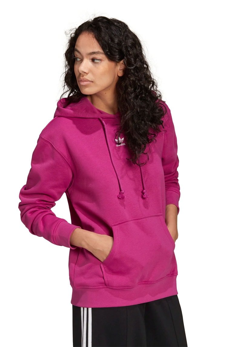 Moletom Adidas Capuz Fleece Adicolor Essentials Rosa/Branco - NewSkull