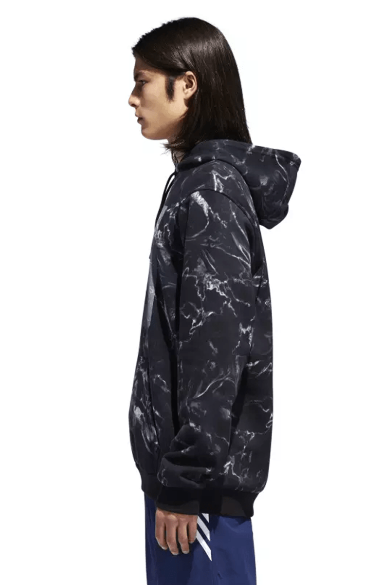 Moletom Adidas Capuz Marble Print Preto - NewSkull
