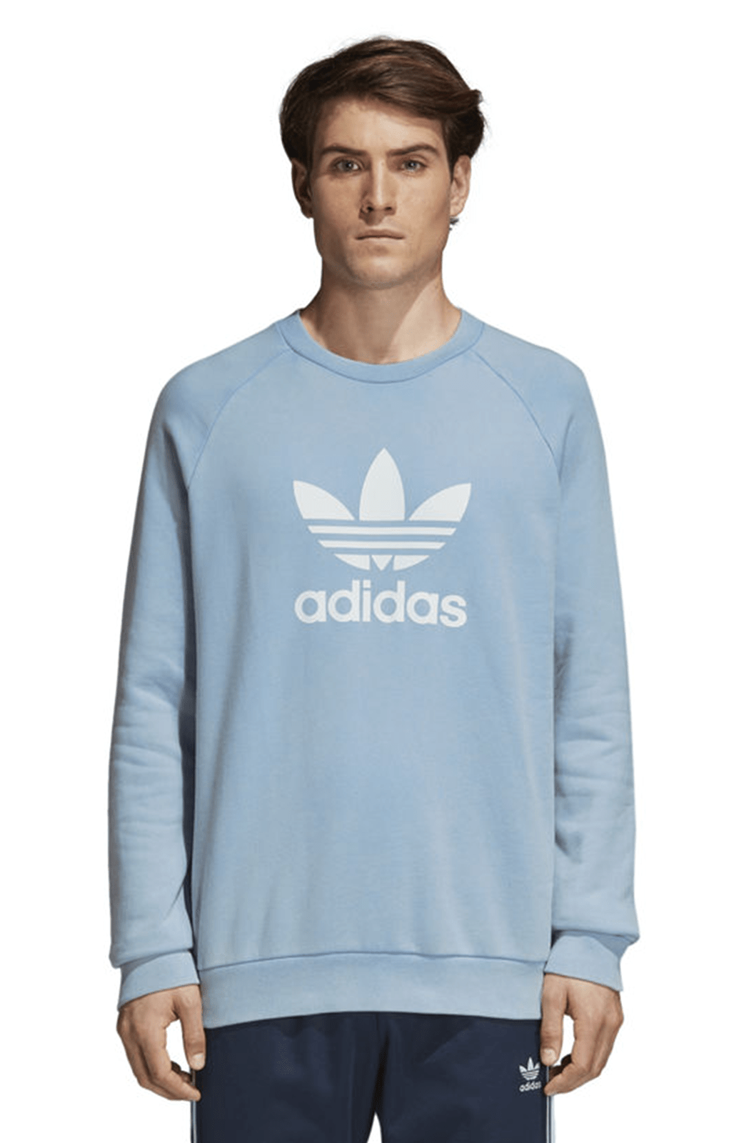 Moletom Adidas Careca Warm - Up Crew Trefoil Azul - NewSkull