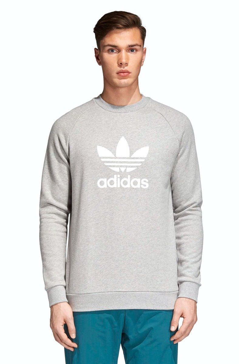 Moletom Adidas Careca Warm - Up Trefoil Cinza - NewSkull