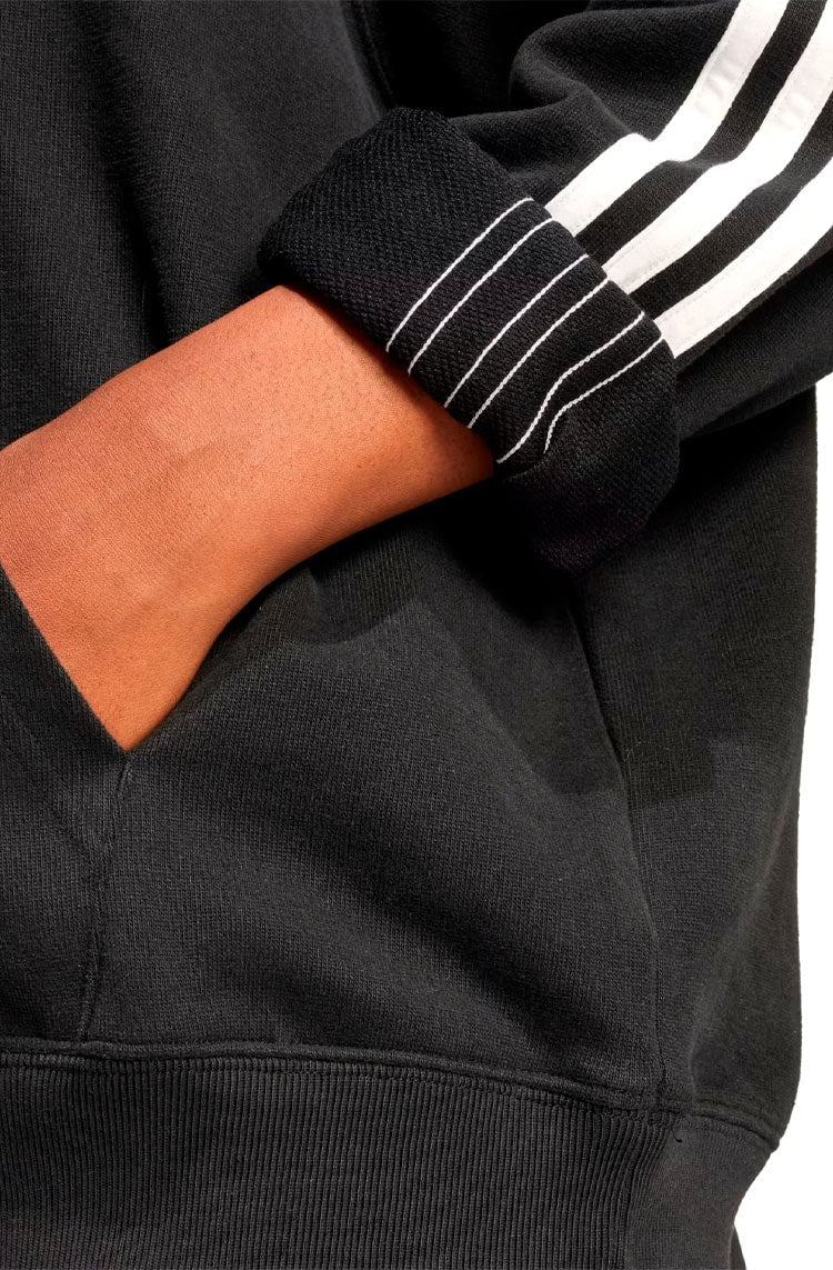 Moletom Adidas Loose Adicolor 3 - stripes Preto/Branco - NewSkull