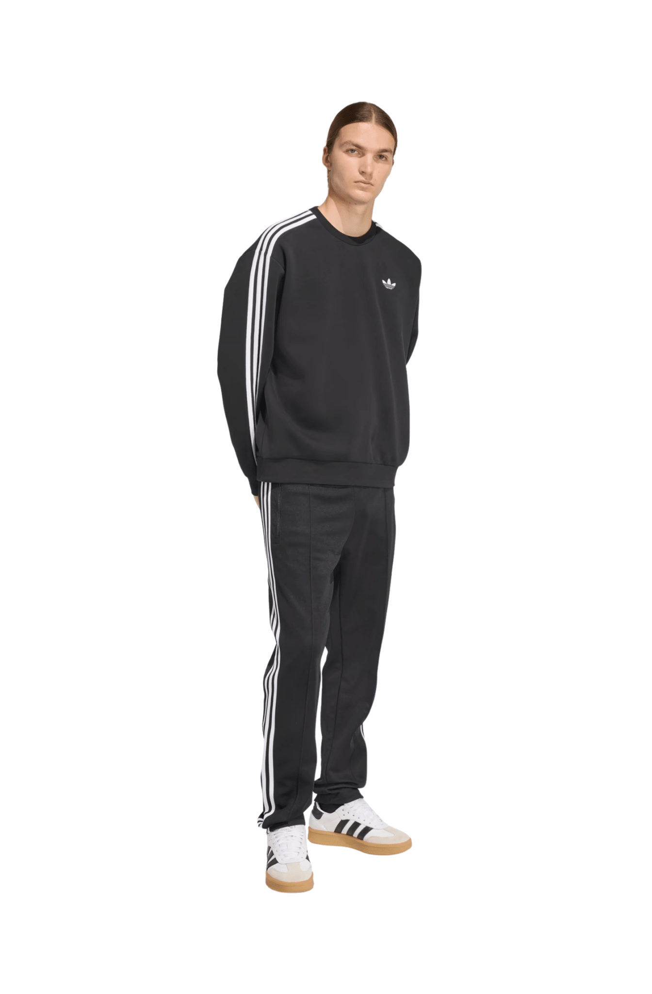 Moletom Adidas Oversized Adicolor 3 - Stripes Preto/Branco - NewSkull