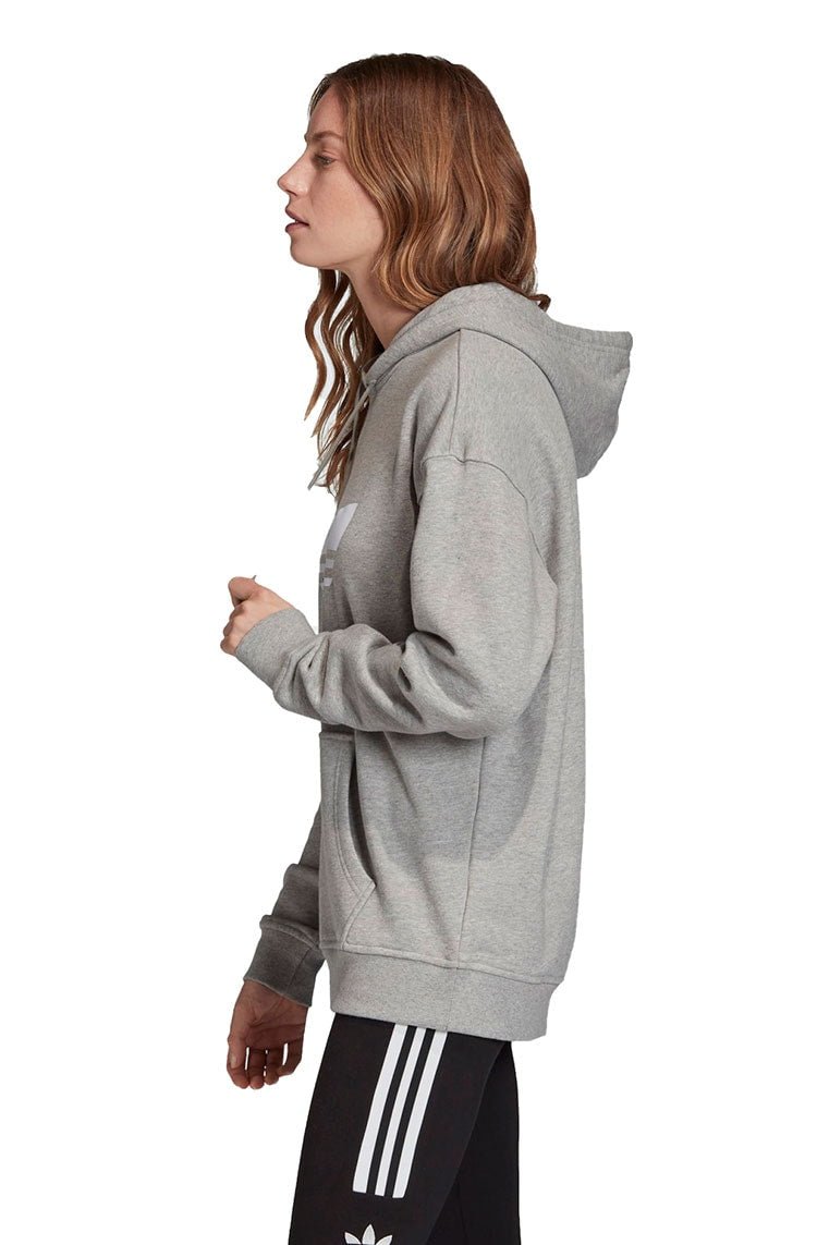 Moletom Adidas Trefol Capuz Feminino Cinza/Branco - NewSkull