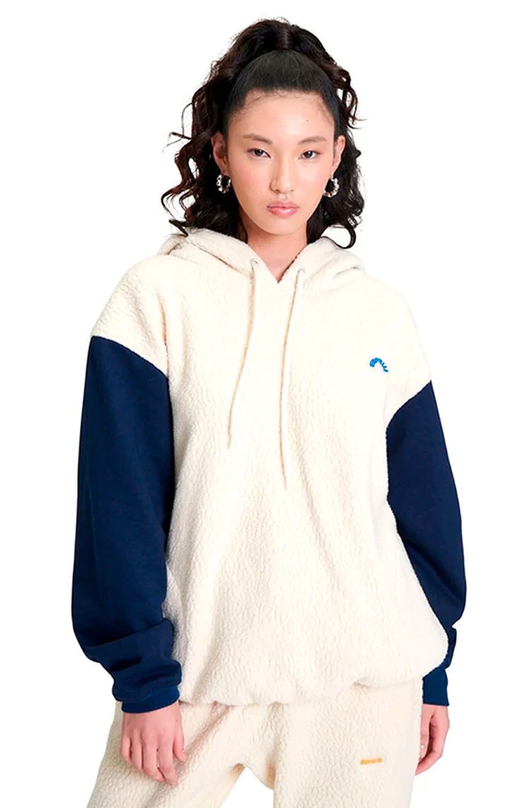 Moletom Baw Tunel Sherpa Creme/Azul Marinho - NewSkull