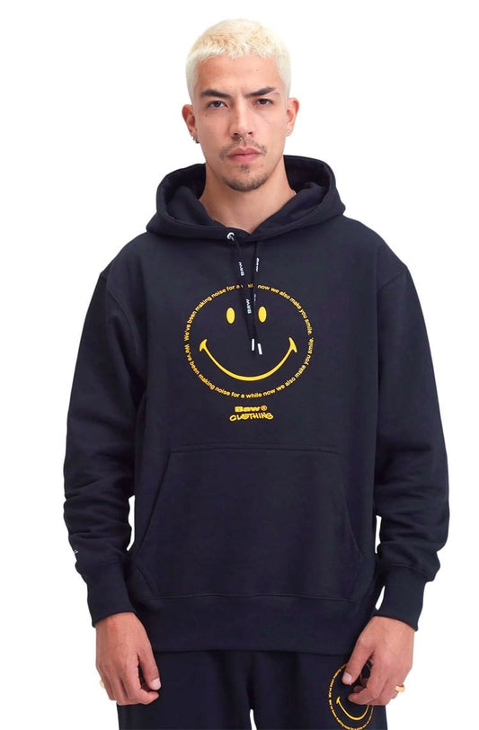 Moletom Baw x Smiley Contour Preto/Amarelo - NewSkull