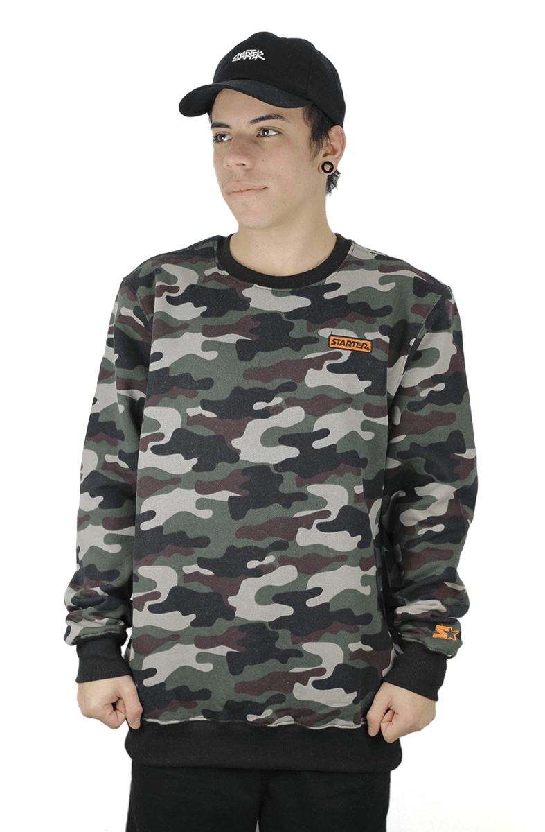 Moletom Careca Starter Camuflado Verde - NewSkull