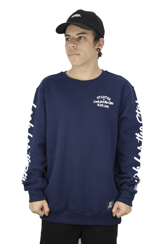 Moletom Careca Starter Look For The Star Chest Azul - NewSkull