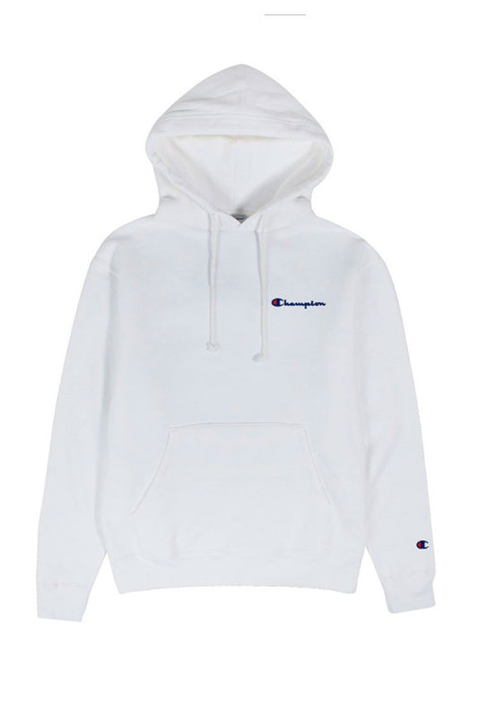 Moletom Champion Canguru Life T Reverse Weave Script Logo Branco/Azul - NewSkull