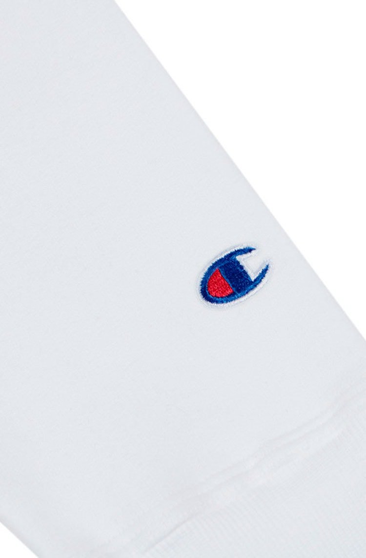 Moletom Champion Canguru Life T Reverse Weave Script Logo Branco/Azul - NewSkull