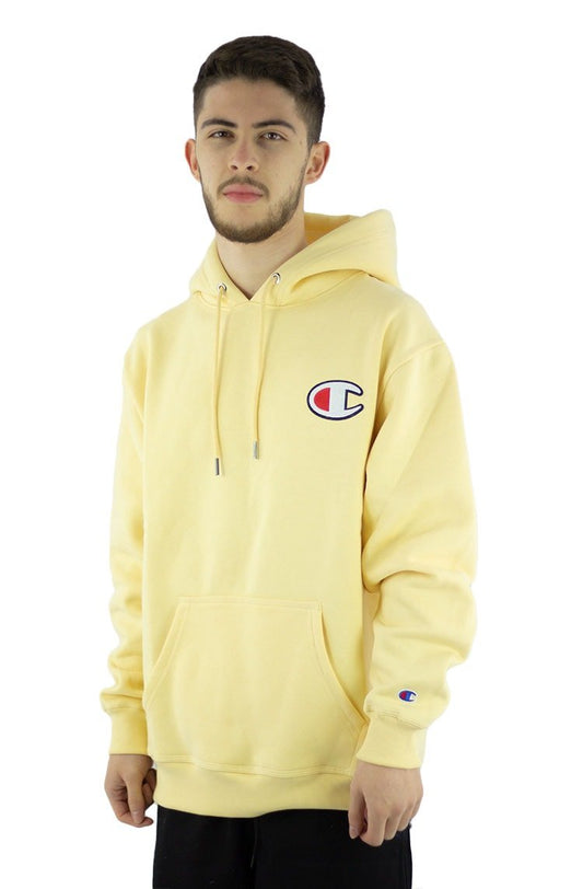 Moletom Champion Canguru Super Fleece C Embroidery Patch Felt Amarelo/Branco - NewSkull