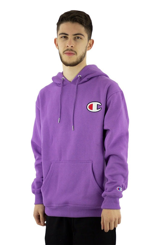 Moletom Champion Canguru Super Fleece C Embroidery Patch Felt Roxo/Branco - NewSkull
