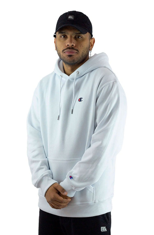 Moletom Champion Canguru Super Fleece C Logo Embroidery Color Branco/Azul - NewSkull