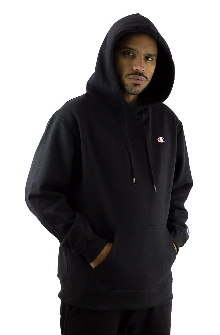 Moletom Champion Canguru Super Fleece C Logo Embroidery Color Preto/Branco - NewSkull