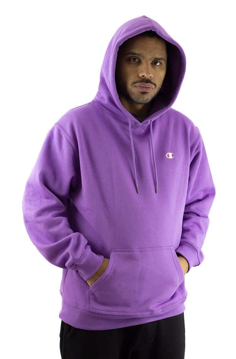 Moletom Champion Canguru Super Fleece C Logo Embroidery Color Roxo/Branco - NewSkull