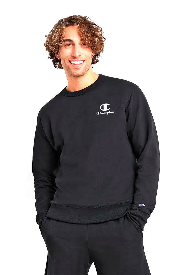 Moletom Champion Careca Graphic Ink Preto/Branco - NewSkull