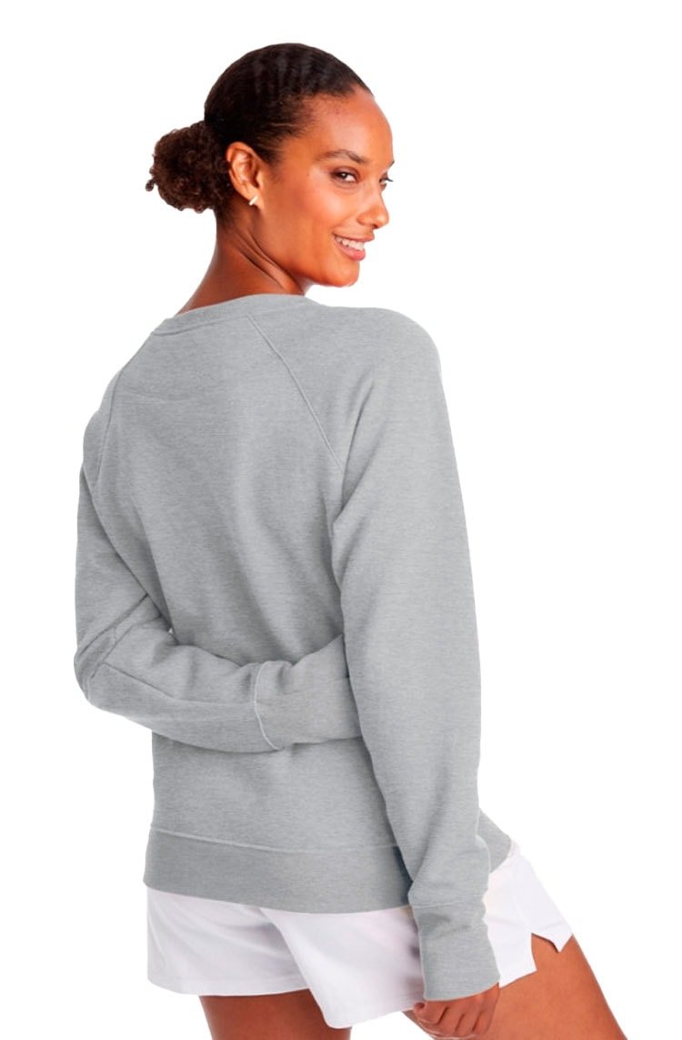 Moletom Champion Felpado Boyfriend Script Logo Ink Feminino Cinza/Azul - NewSkull