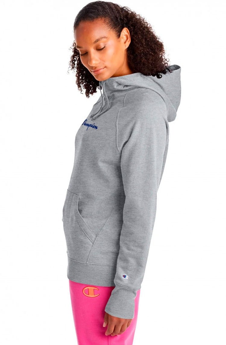 Moletom Champion Feminino Classic Cinza/Azul - NewSkull