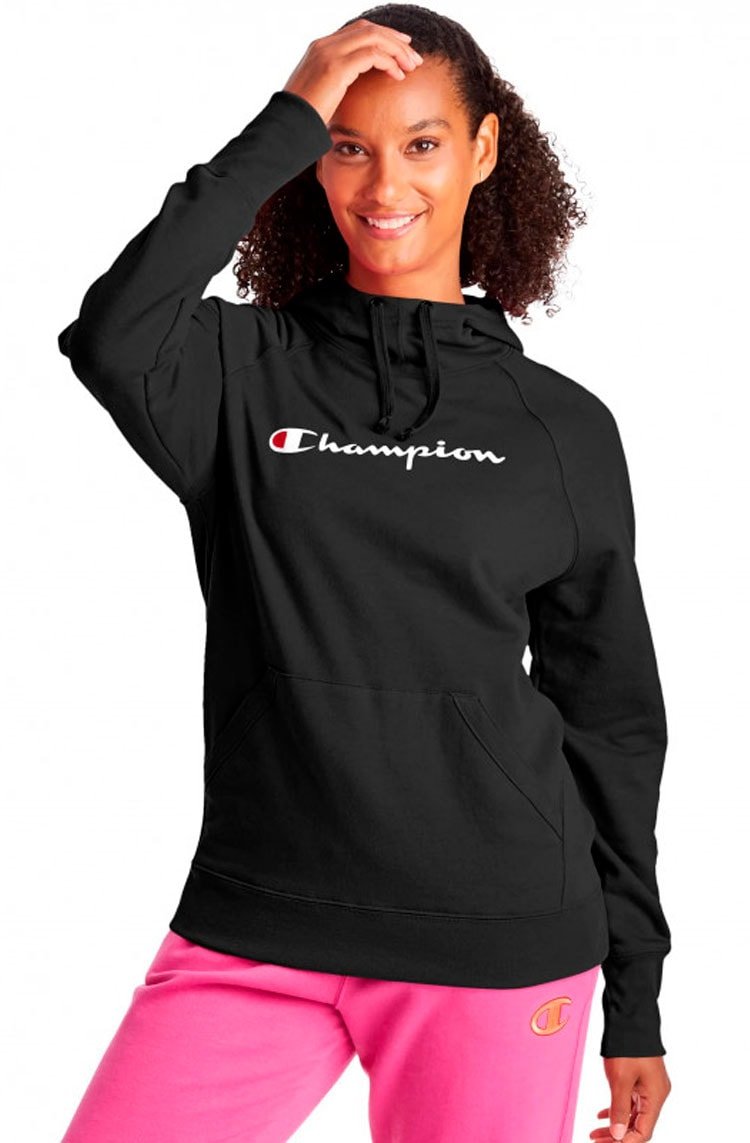 Moletom Champion Feminino Classic Preto/Branco - NewSkull
