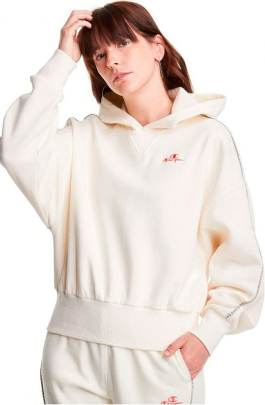 Moletom Champion Feminino Patch c Script Off White/Laranja - NewSkull