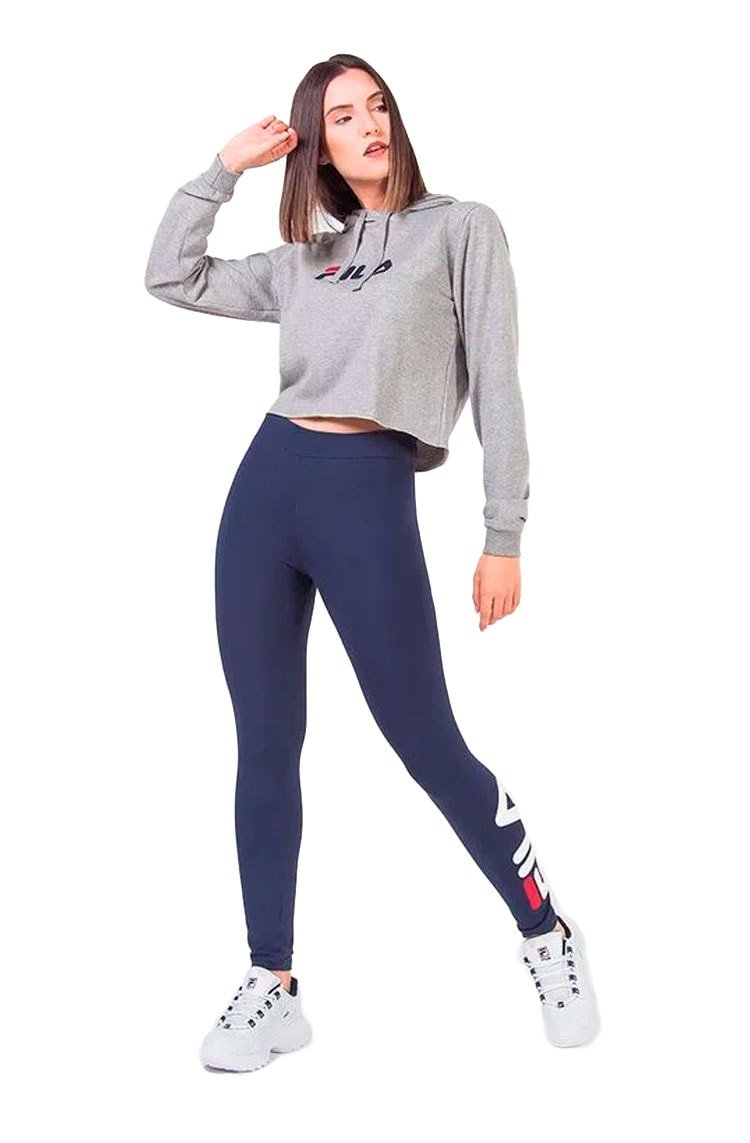 Moletom Fila Easy II Feminino Cinza/Azul - NewSkull