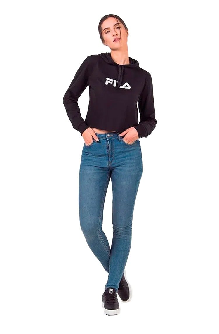 Moletom Fila Easy II Feminino Preto/Branco - NewSkull