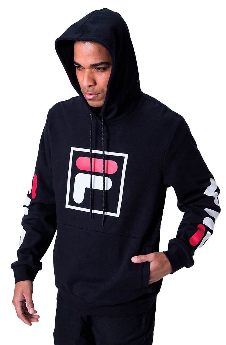 Moletom FILA Fbox Capuz Preto/Preto - NewSkull