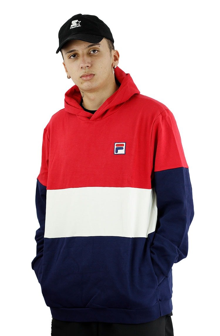Moletom Fila Fbox Hoodie II Vermelho/Branco/Azul - NewSkull