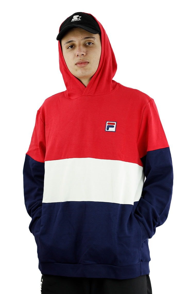 Moletom Fila Fbox Hoodie II Vermelho/Branco/Azul - NewSkull