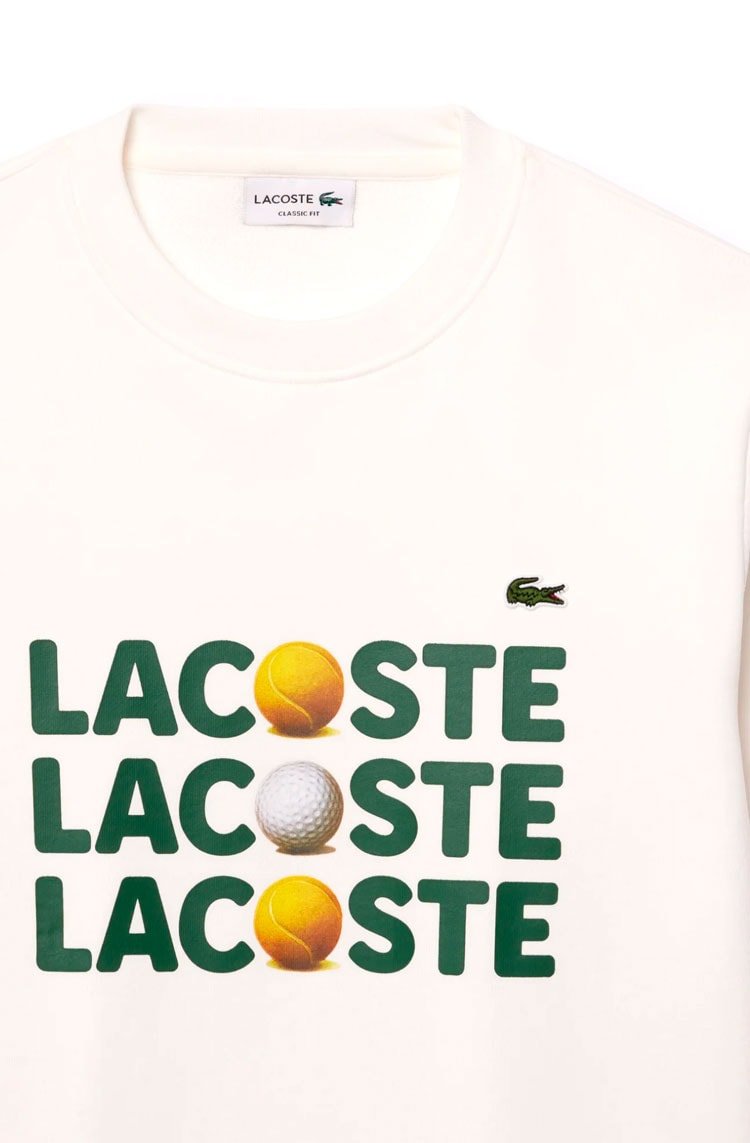 Moletom Lacoste Masculino Classic Logo Tênis Triplo Branco - NewSkull