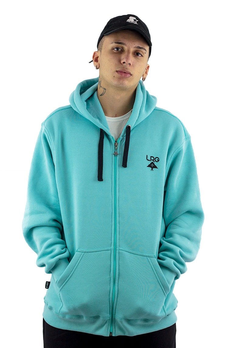 Moletom LRG Canguru Aberto Logo Plus Arvore Azul Claro/Preto - NewSkull